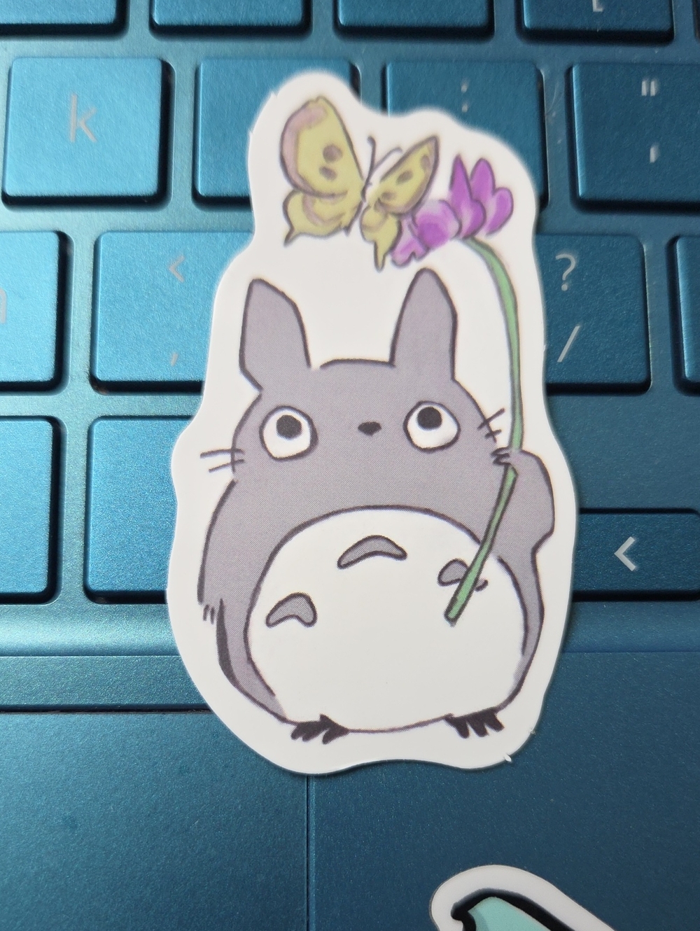 Cute Grey Cartoon Character Vinyl Sticker – Decorative Accessory